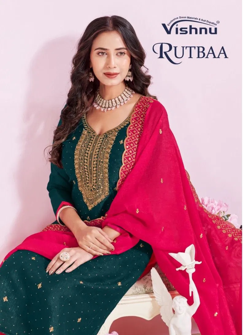 Vishnu Rutbaa Crunchy Blooming Designer Dress Material Collection
