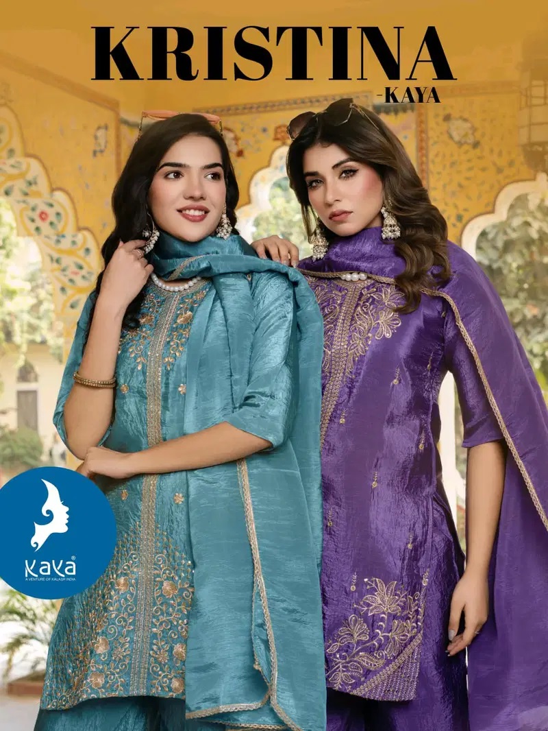 Kaya Kristina Silk With Work Designer Kurti Bottom And Dupatta