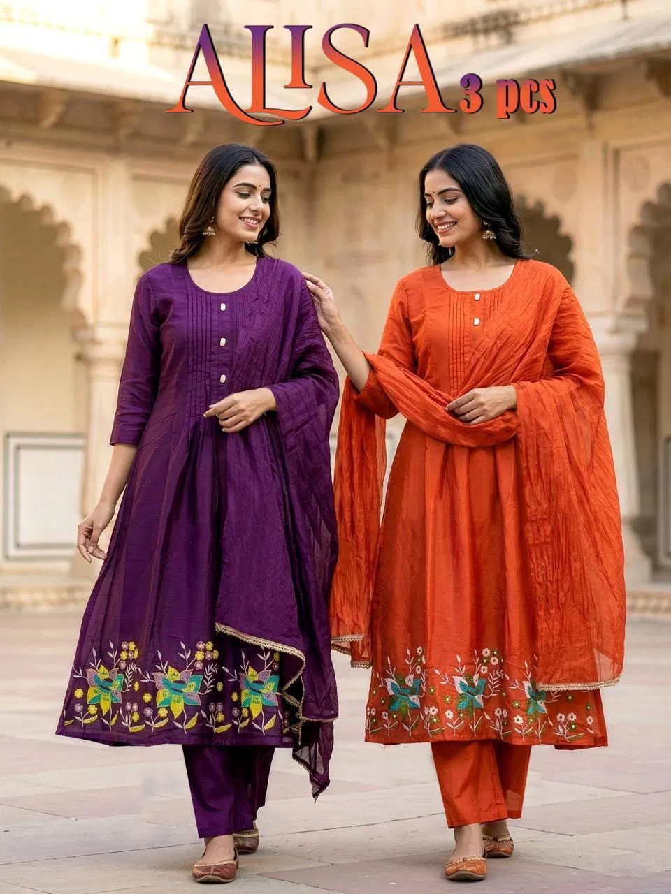 Alisa Mal Chanderi Vol 1 Chanderi Anarkali Kurti Set Collection