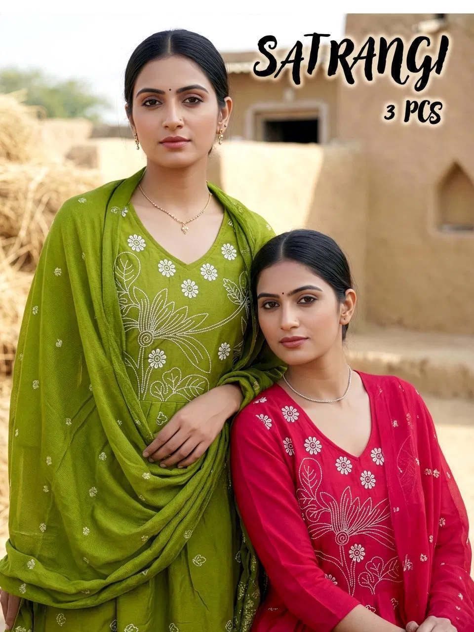 Satrangi 1 Embroidery Work Kurti With Bottom Dupatta Collection