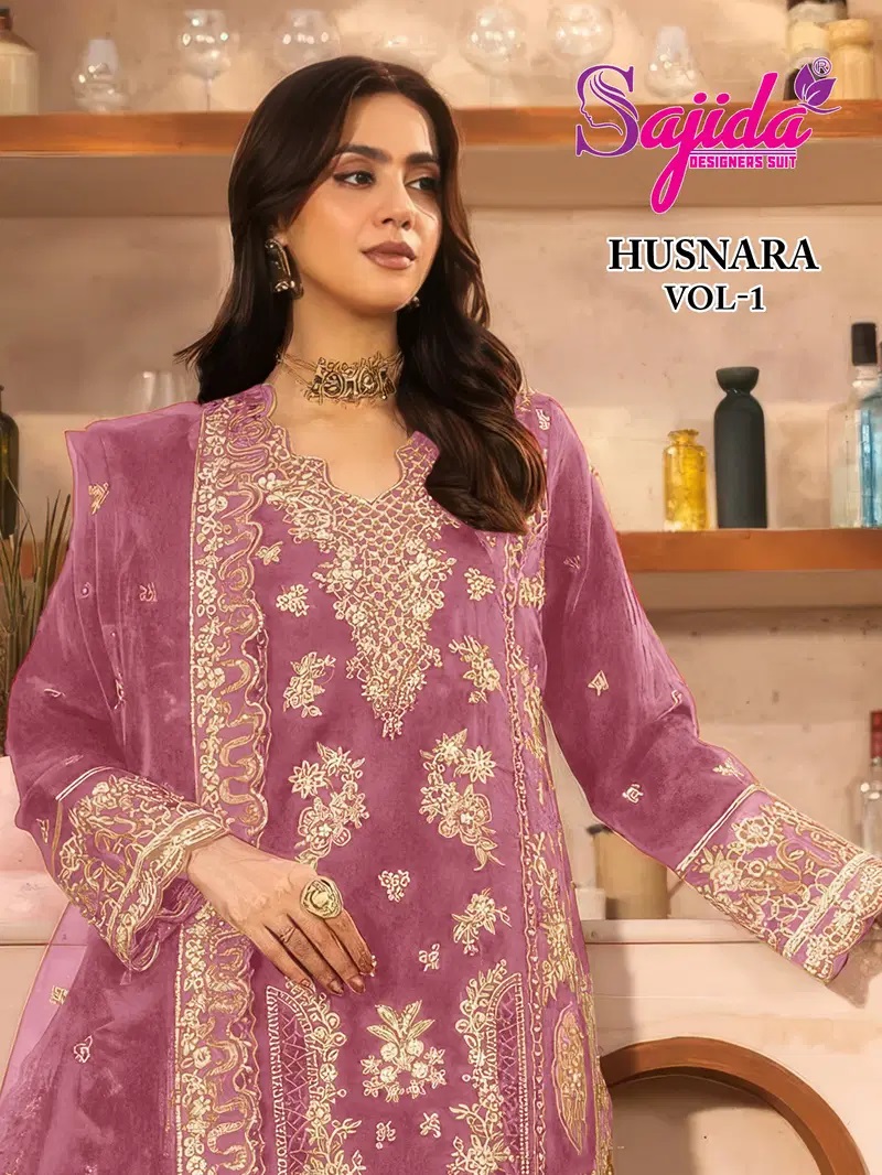 Sajida Husnara Vol 1 Silk Embroidered Pakistani Salwar Suits Collection