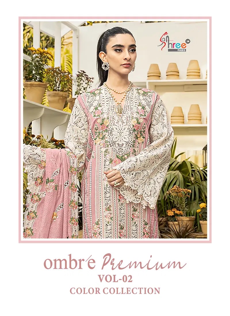 Shree Ombre Premium 3963 E To H Embroidery Pakistani Suits Collection