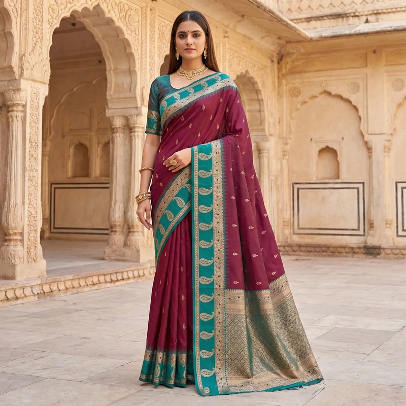 Mb 187 Premium Banarasi Silk Zari Butti Saree Collection