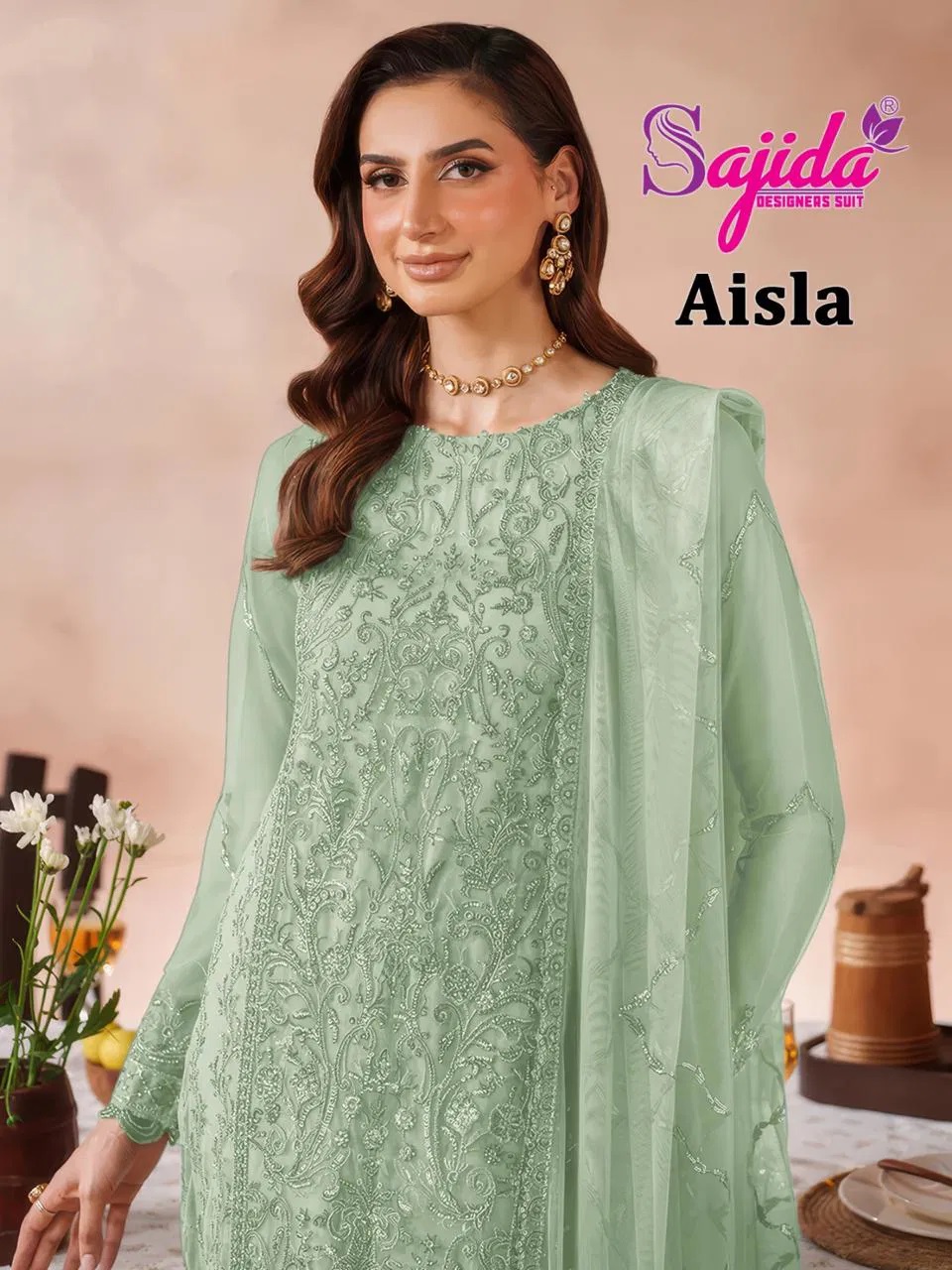 Sajida Aisla Embroidered Pakistani Salwar Suits Collection