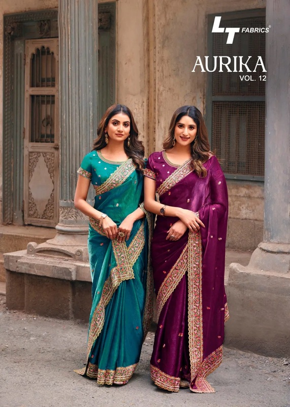 Lt Aurika Vol 12 Designer Jarkan Work Saree Wholesale price