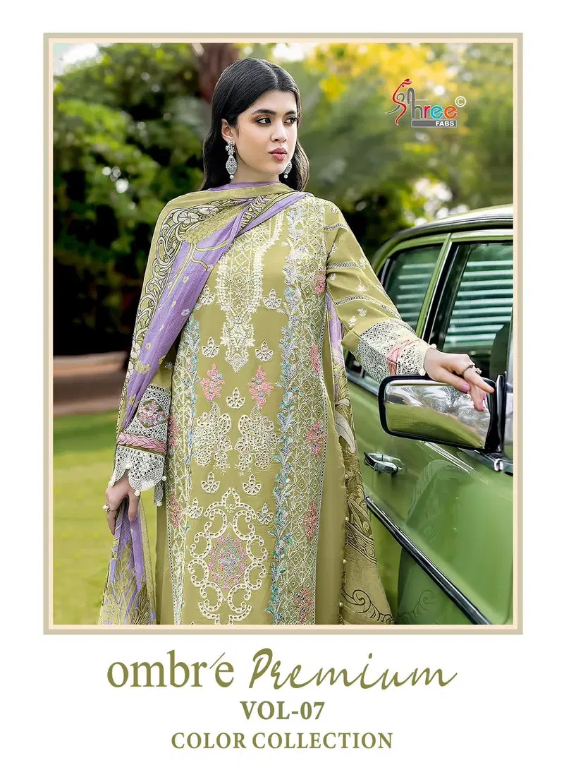 Shree Ombre Premium Vol 7 Pakistani Salwar Suits Cotton Dupatta
