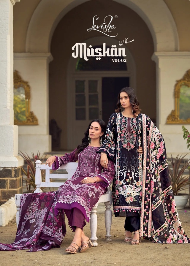 Levisha Muskan Vol 2 Soft Cotton Embroidery Work Dress Material