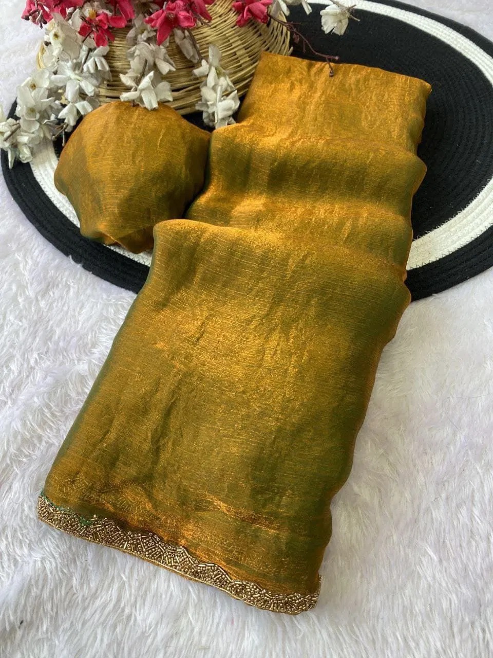 Aab Apsara Chiffon Beads Handwork Party Wear Saree Collection