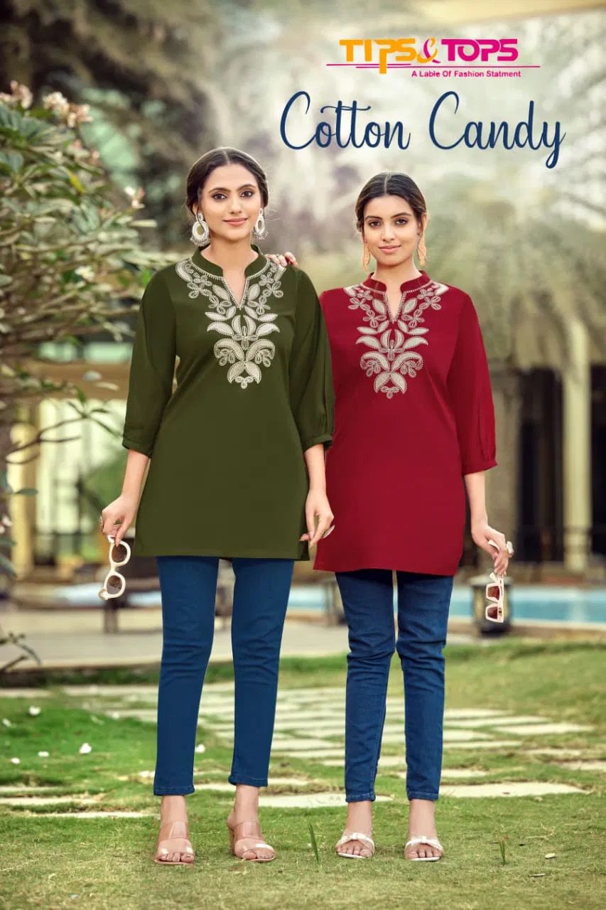 Tips And Tops Cotton Embroidered Short Top Collection