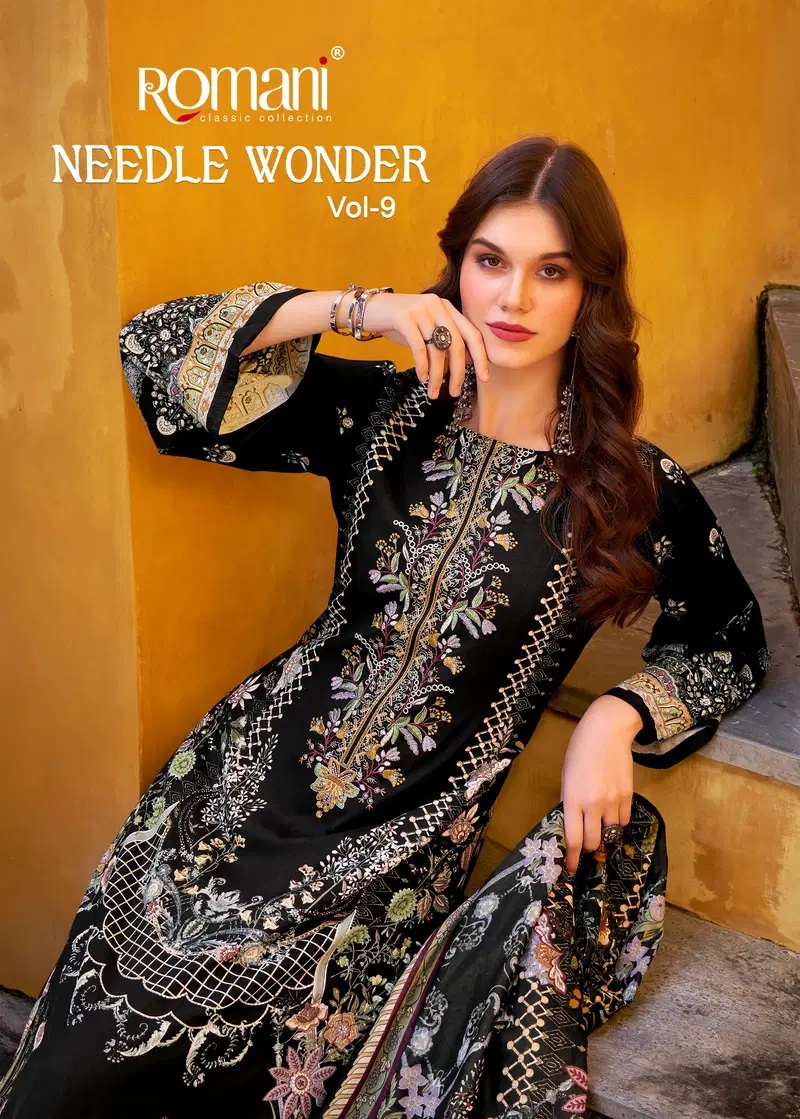 Romani Needle Wonder Vol 9 Cotton Printed Dress Material Colleciton