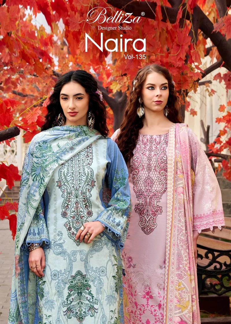 Belliza Naira Vol 135 Cotton Printed Karachi Dress Material Collection