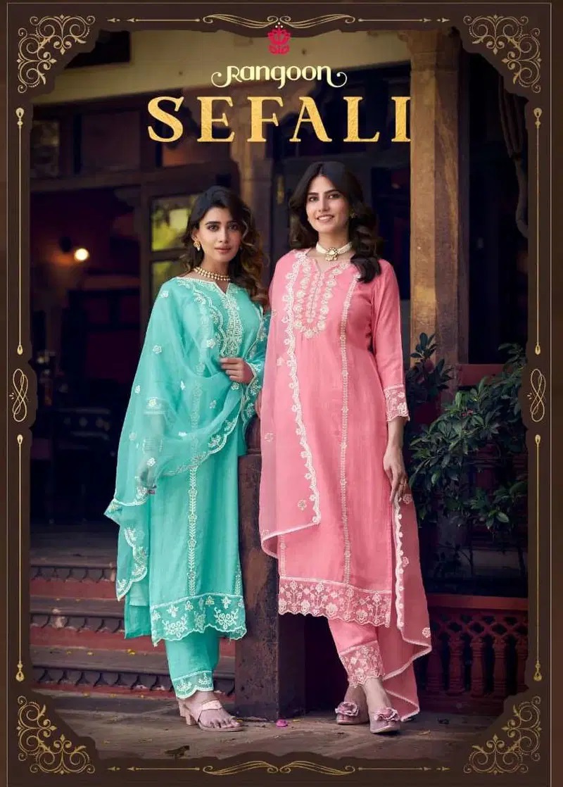 Rangoon Sefali Viscose Designer Kurti With Bottom Dupatta