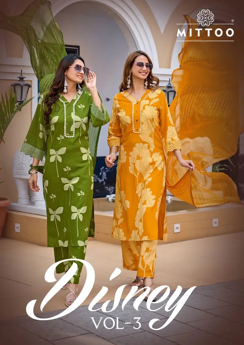 Mittoo Disney Vol 03 Printed Kurti With Bottom Dupatta