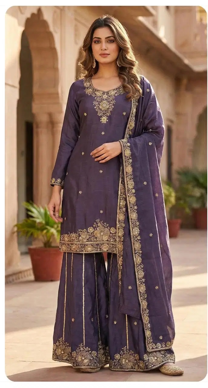 Zorista 10087 A To D Chinon Silk Embroidered Salwar Kameez