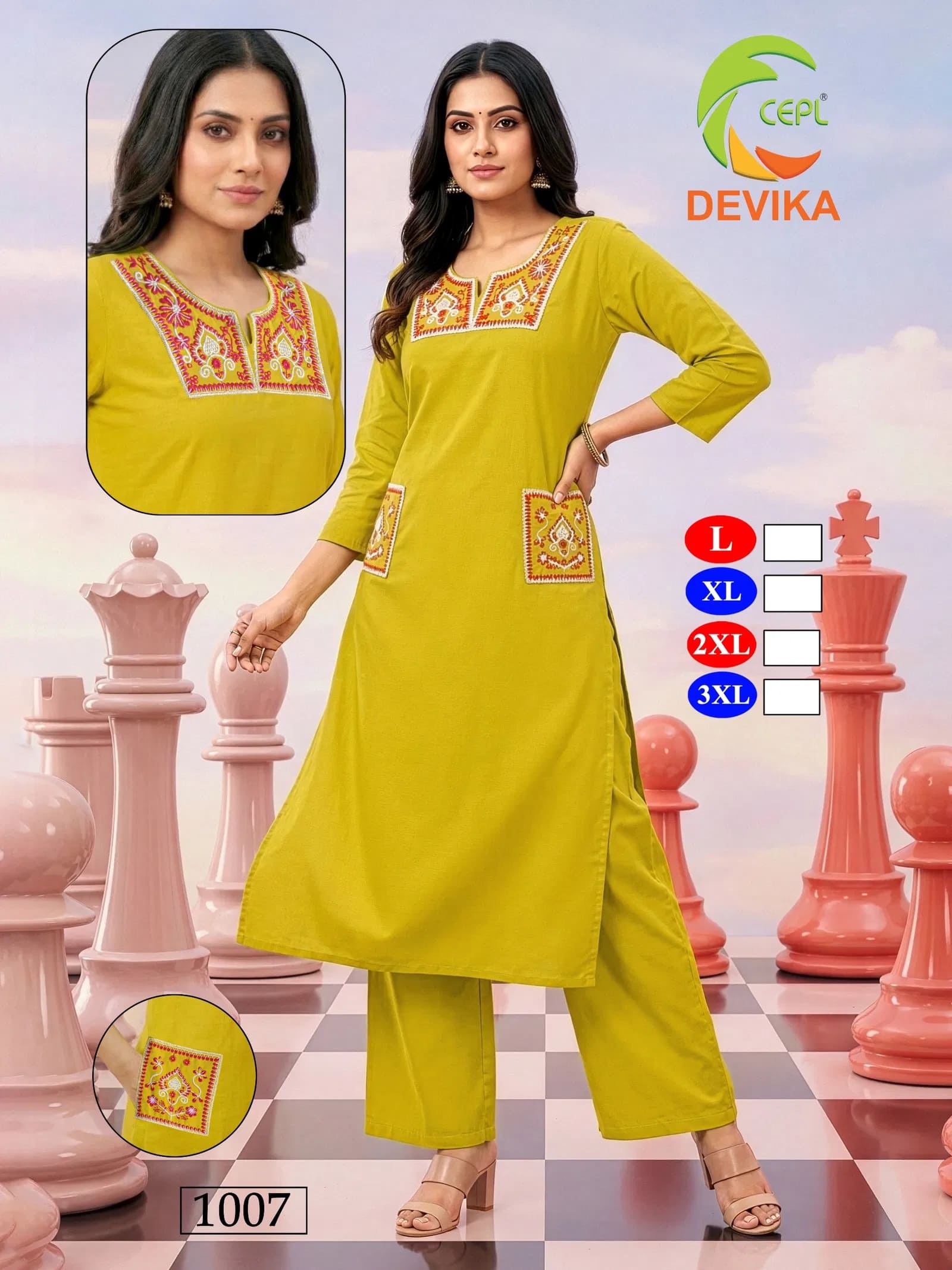 De Devika Dhabu Cotton Casual Wear Kurti With Bottom Collection