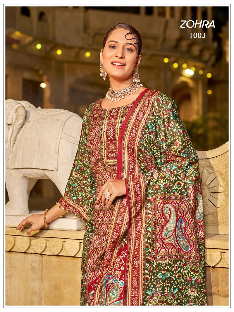 Banwery Zohra Mirror Worked Kurti With Bottom Dupatta Set