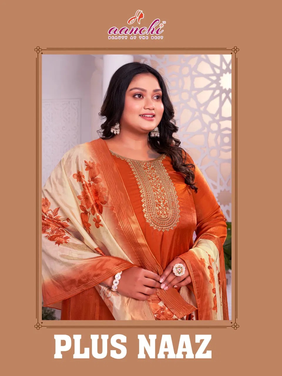 Aanchi Plus Naaz Silk Plus Size Kurti With Bottom Dupatta