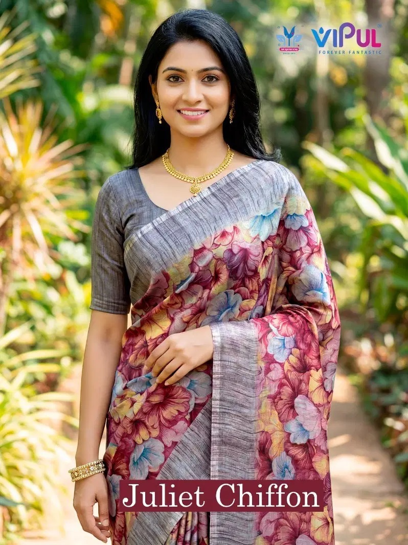Vipul Juliet Chiffon 35499 Casual Printed Saree Collection
