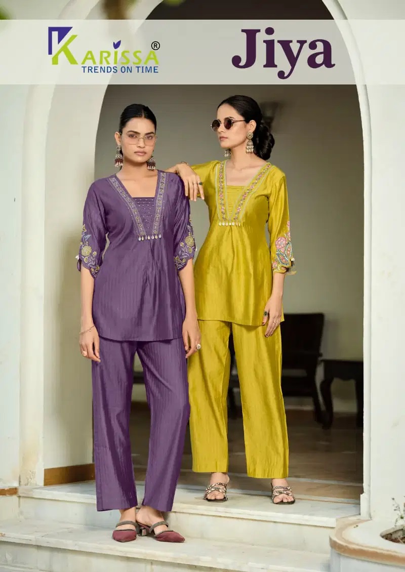 Karissa Jiya Soft Viscose Hand Work Co Ord Set Collection