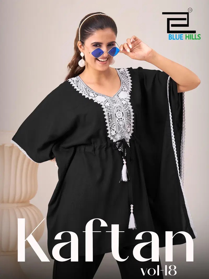 Blue Hills Kaftan Vol 18 Embroidery Kaftan Kurti With Pant