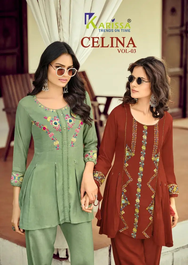 Karissa Celina Vol 3 Viscose Thread Work Co Ord Set Collection
