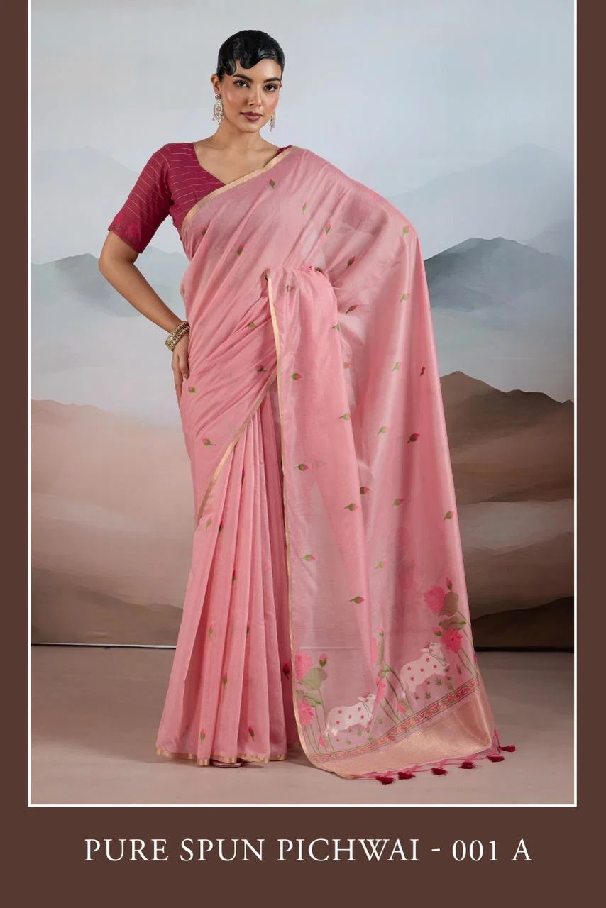 Pure Spun Pichwai Handloom Cotton Saree Collection
