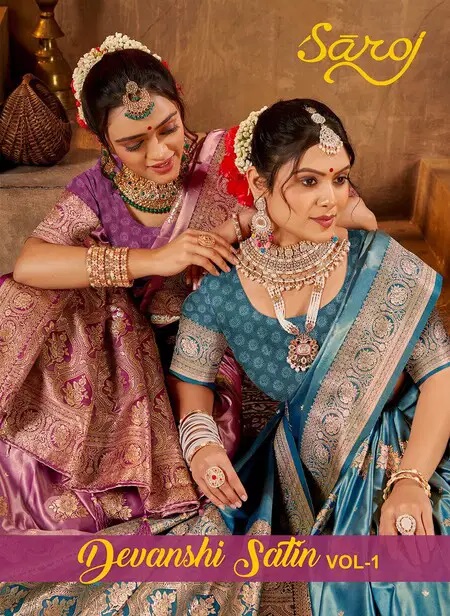 Saroj Devanshi Satin Vol 1 Satin Silk Wedding Saree Collection