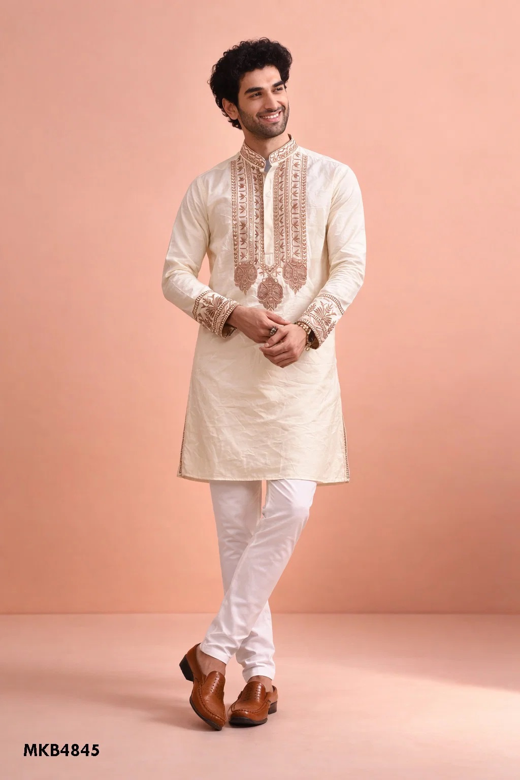 Mens Vol 08 Festive Mens Wear Short Kurta With Bottom Set