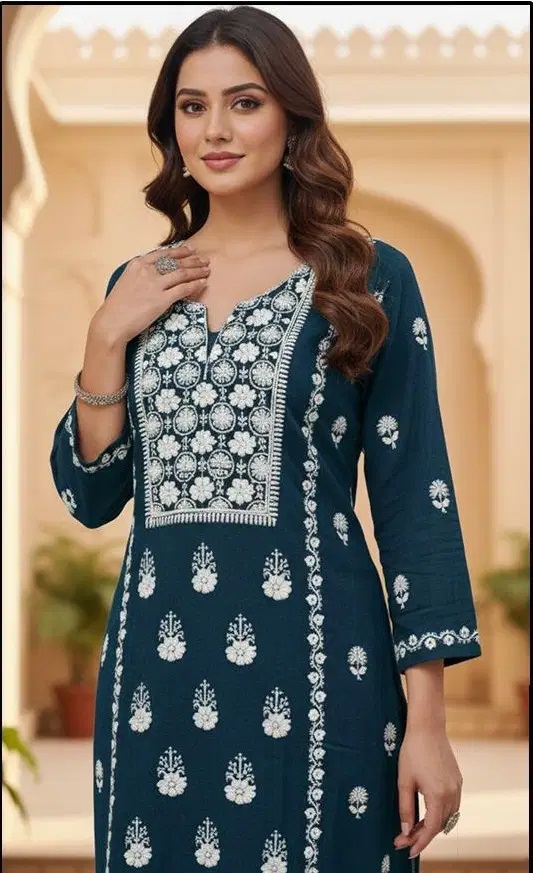 Hoor Tex 187 A To D Embroidery Worked Kurta And Palazzo