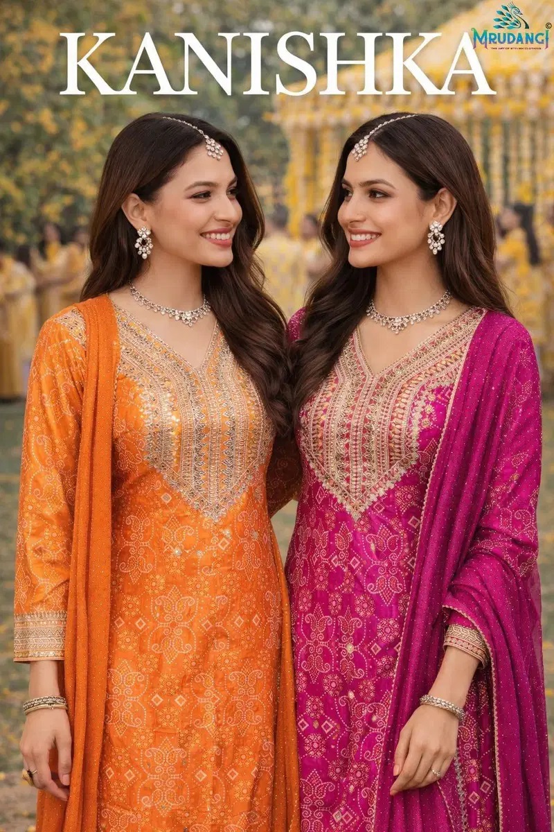 Mrudangi Kanishka Chinon Silk Designer Salwar Kameez