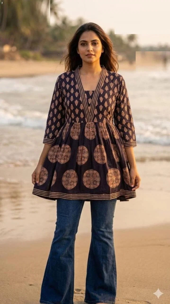 Naisha K 825 Cotton Printed Short Ladies Top Collection