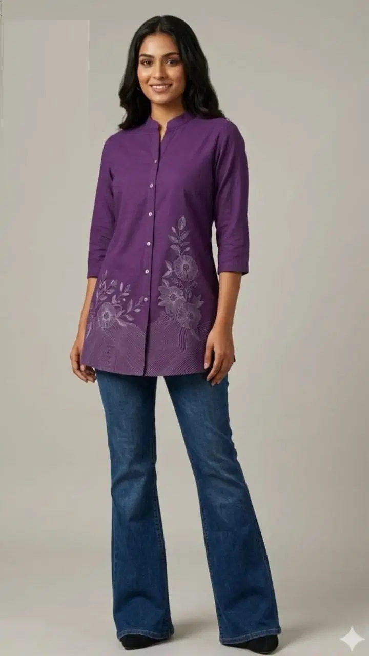 Naisha K 824 Cotton Embroidered Ladies Top Collection