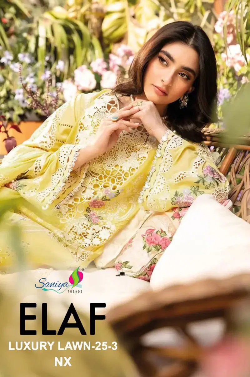 Saniya Elaf Luxury Lawn 25 Vol 3 Cotton Pakistani Suits