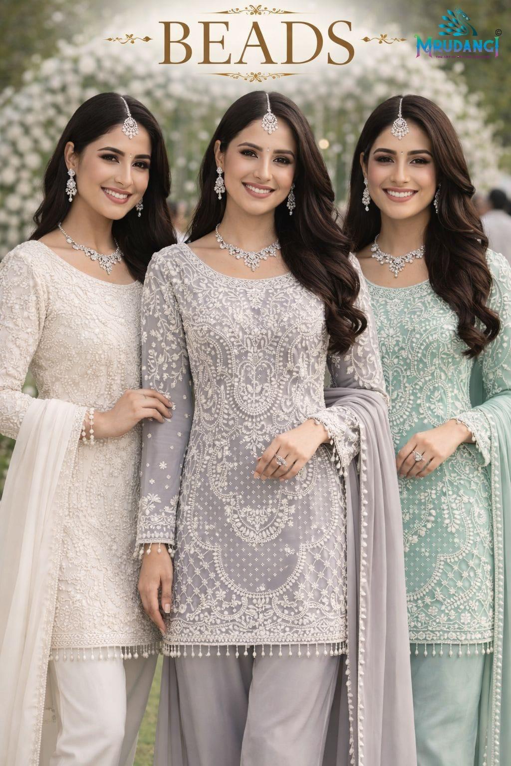 Mrudangi Beads Georgette Beads Work Salwar Kameez Collection