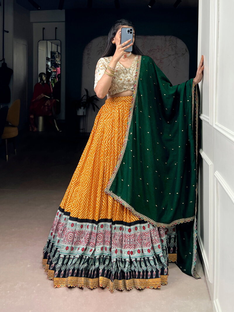 Taraa L 1416 Silk Ajrakh Print Lehenga Choli Collection