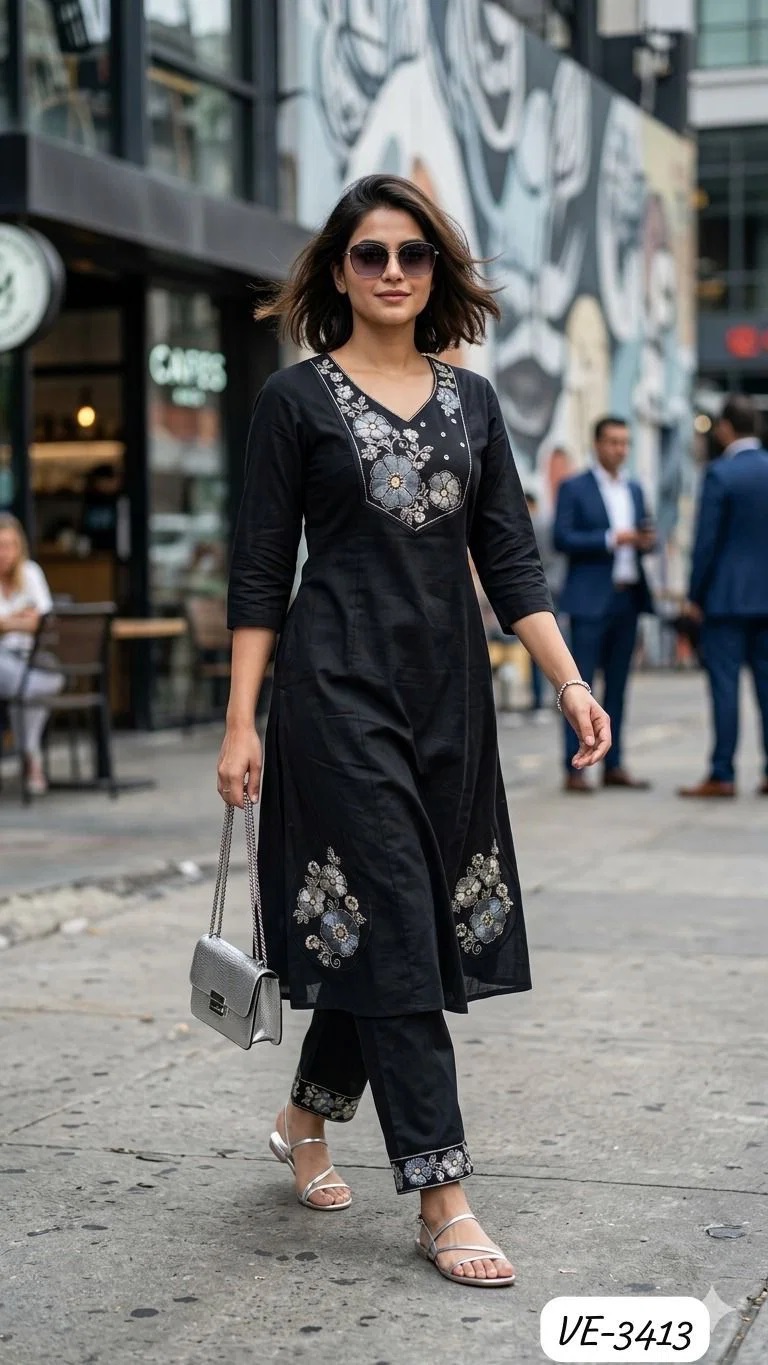 Ladies Flavour 3411 To 3413 Embroidered Kurti With Bottom