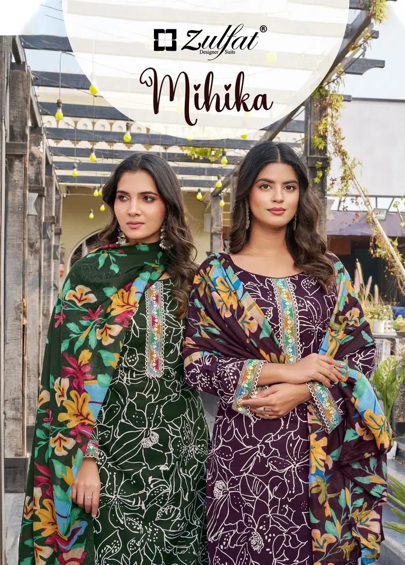 Zulfat Mihika Cotton Embroidered Dress Material Collection