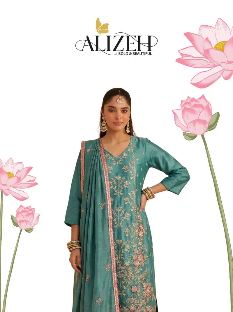 Alizeh 7095 To 7097 Silk Designer Salwar Suits Collection