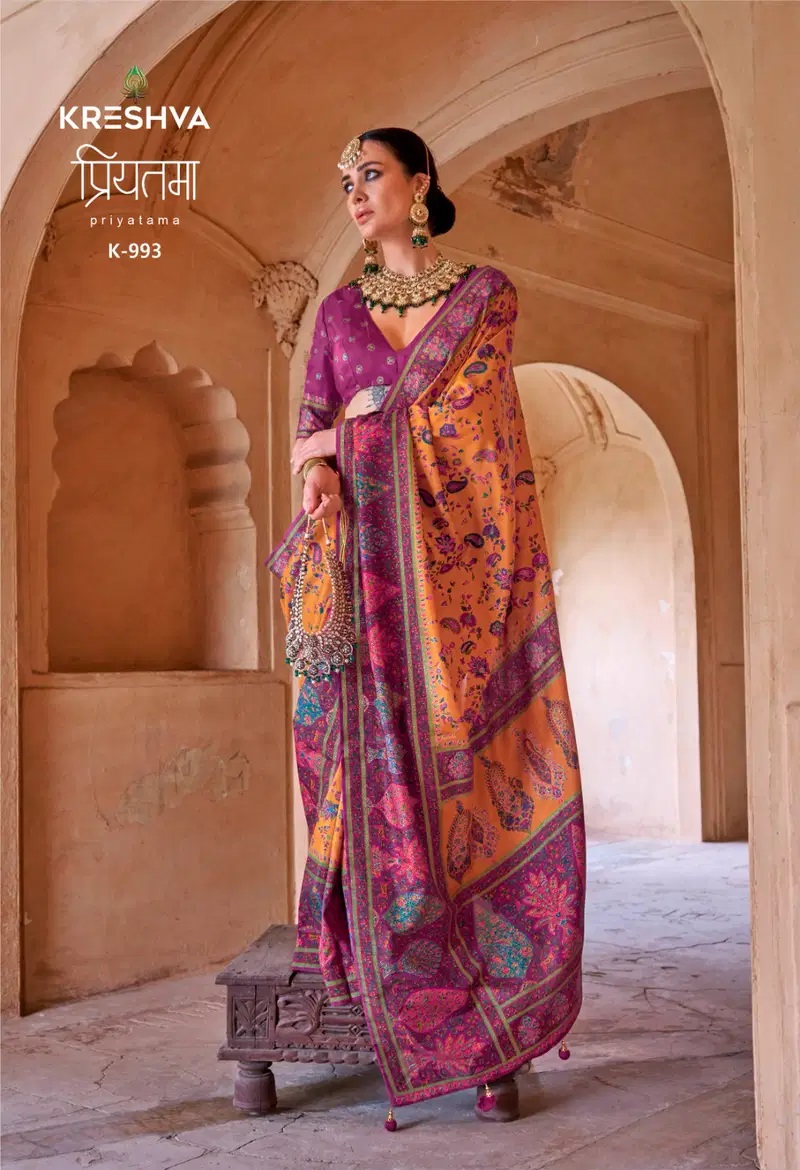 Kreshva Priyatama P V Silk Printed Traditional Saree Collection