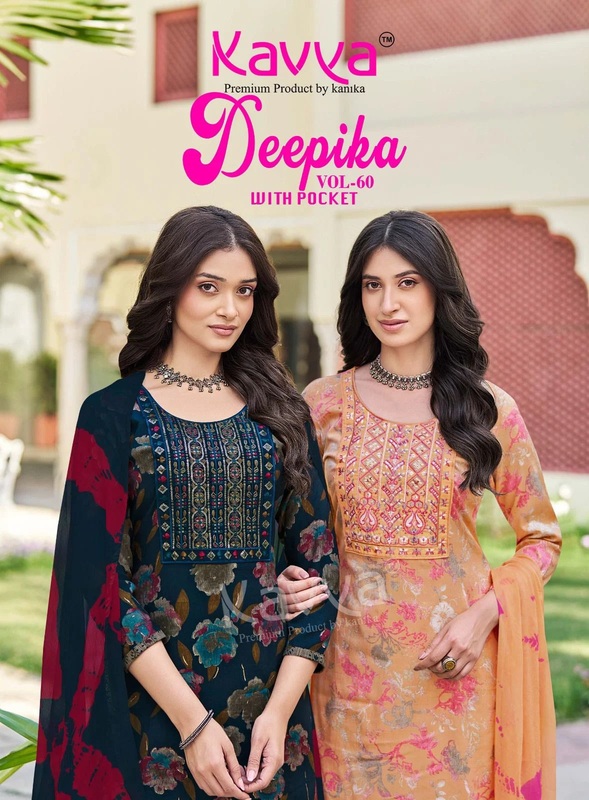 Kavya Deepika Vol 60 Embroidered Kurti With Bottom Dupatta