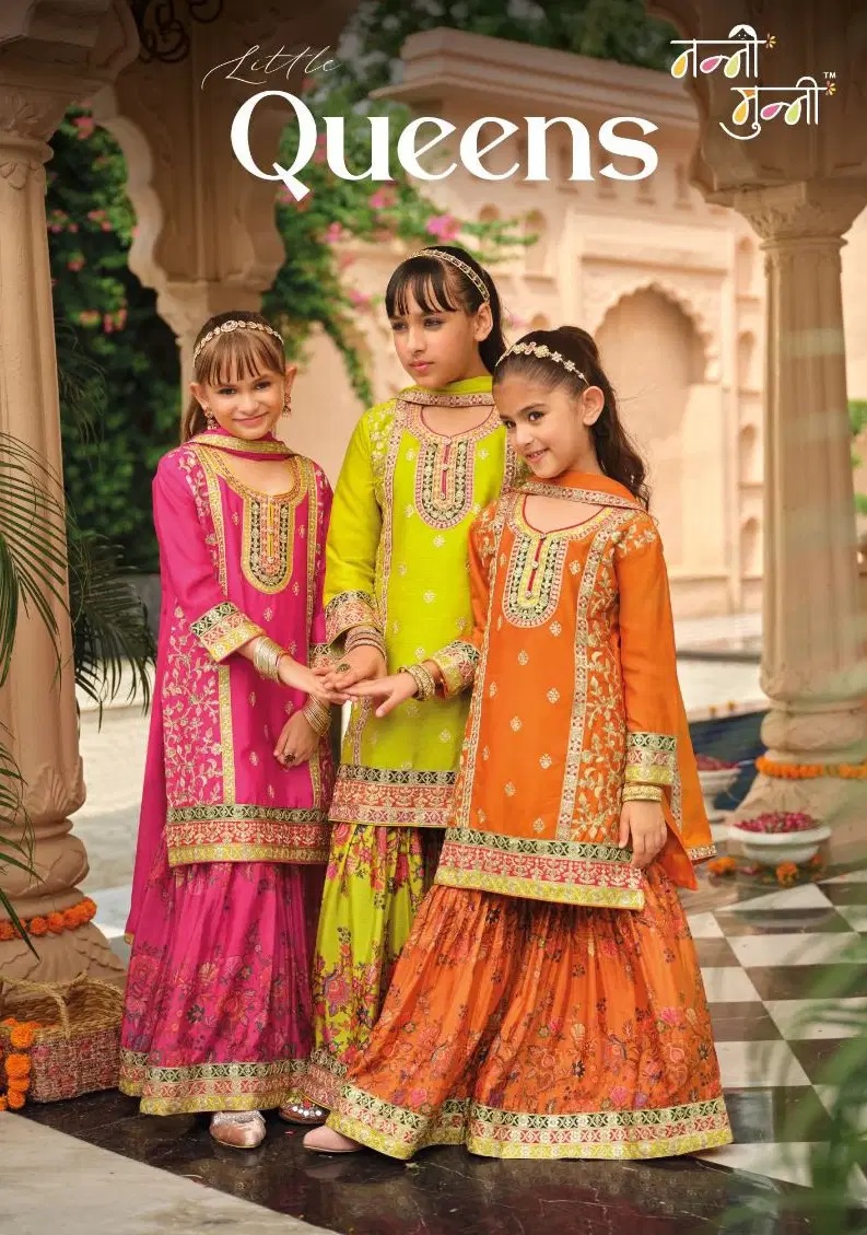 Nanni Munni Little Queen Embroidered Kids Sharara Collection