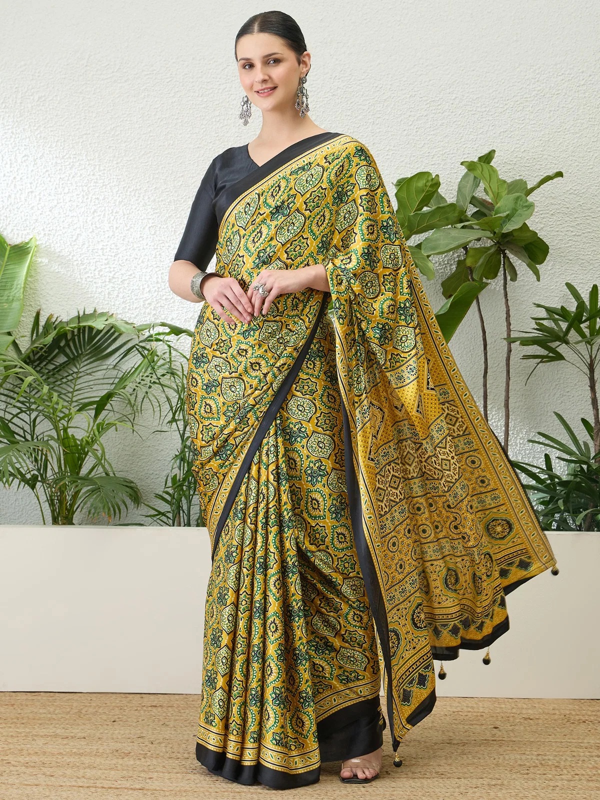 Lux Vol 32 Semi Modal Printed Ajrakh Saree Collection