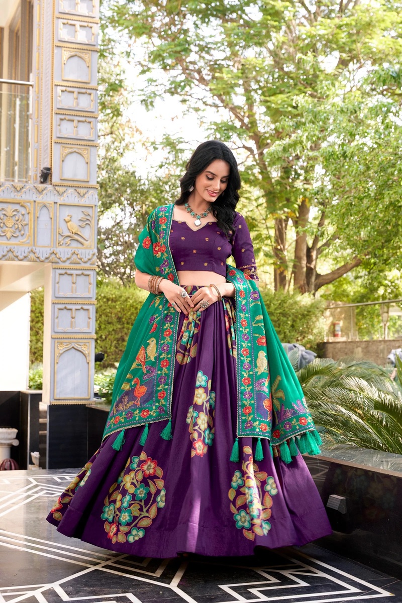 Taraa L 1239 Tasar Silk Printed Lehenga Choli Collection