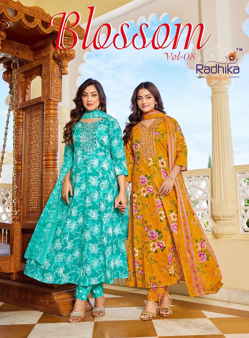Radhika Blossom Vol 8 Printed Anarkali Kurti Bottom With Dupatta
