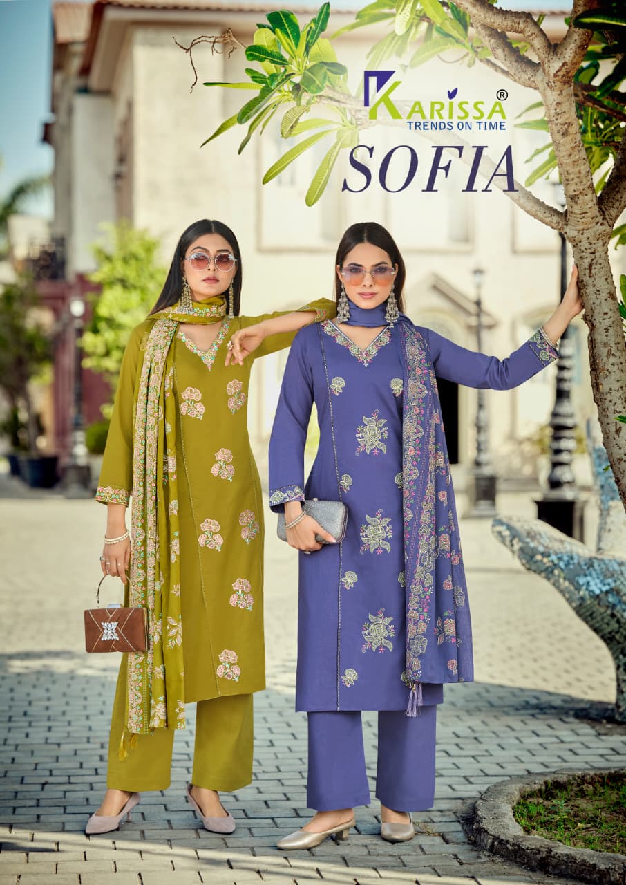 Karissa Sofia Embroidered Kurti With Bottom Dupatta
