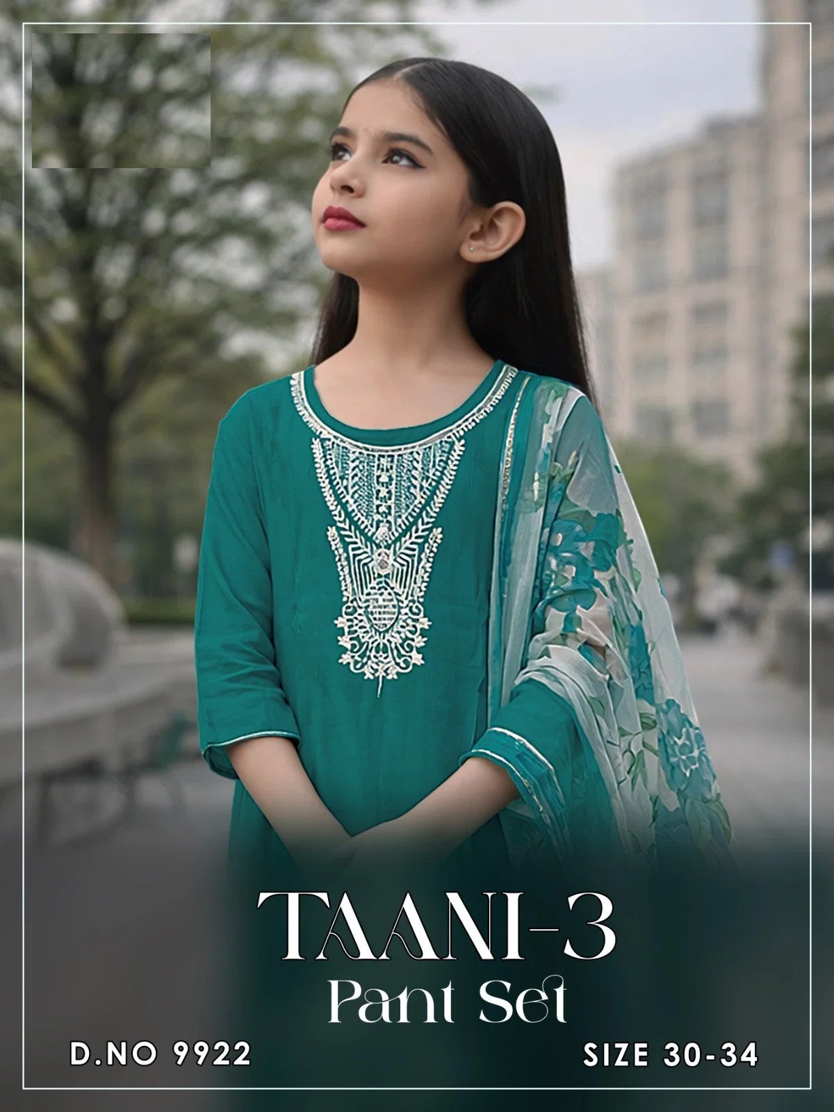 Taani 9922 Roman Glass Silk Kids Wear Kurti Set Collection
