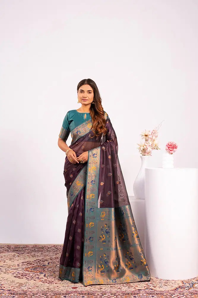 Jf 3527 Soft Tissue Silk Paithani Saree Collection