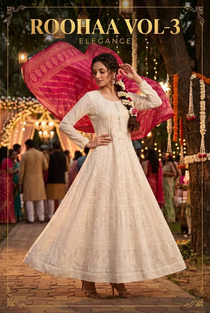 Roohaa Vol 3 Embroidered Wedding Wear Gown with Dupatta Collection