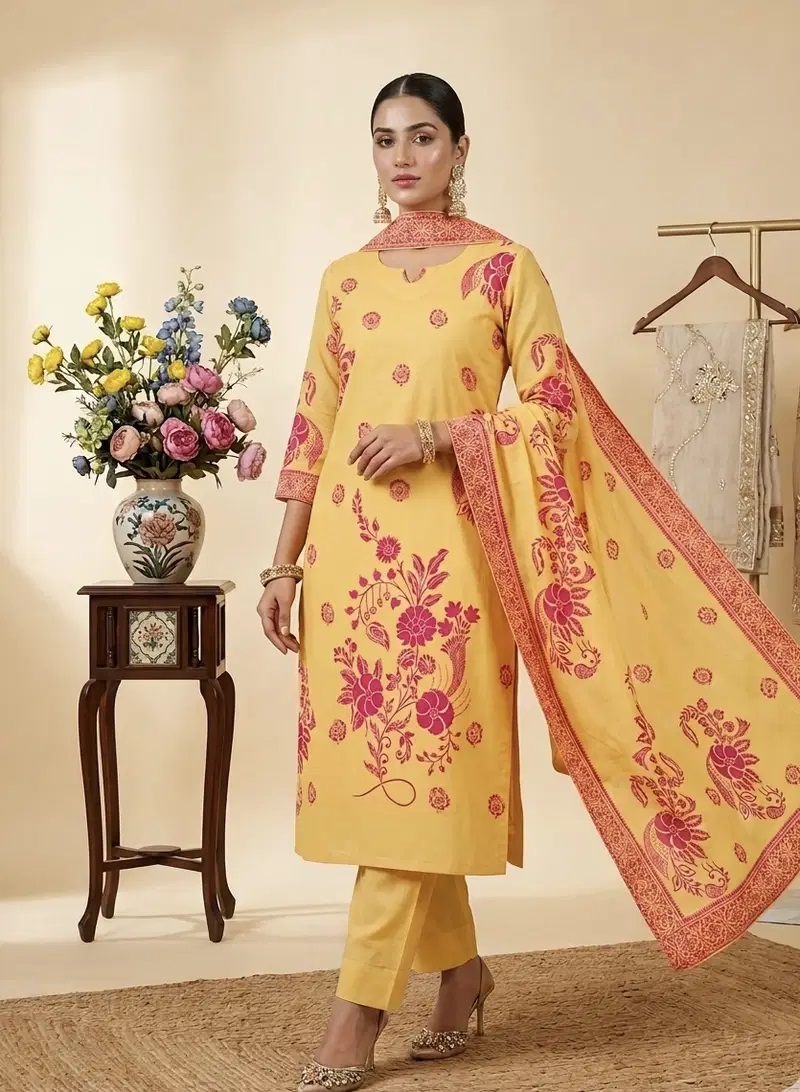 Sa Sapna Vol 1 Cotton Hand Jamdani Kurti With Bottom Dupatta