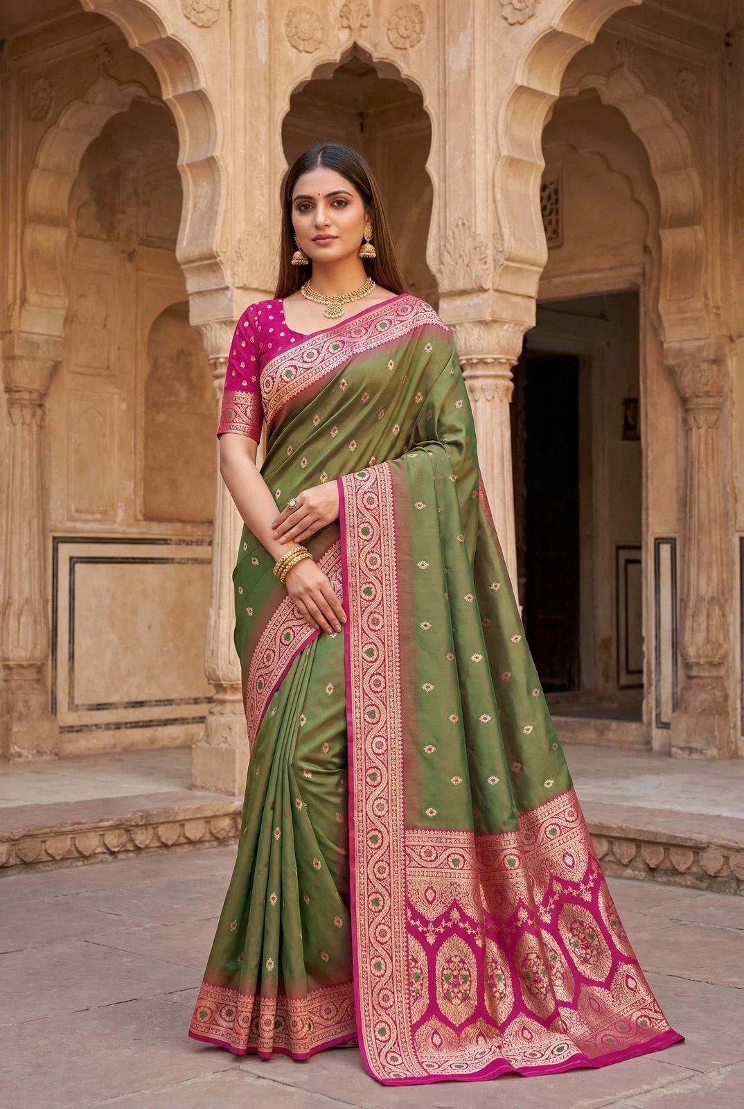 Mb 150 A Soft Banarasi Silk Weaving Saree Collection